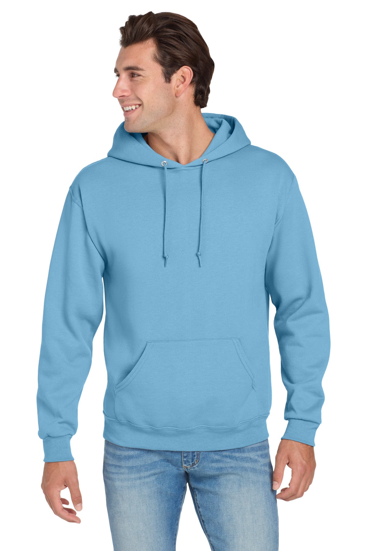 Jerzees NuBlend Pullover Hooded Sweatshirt.  996M in Light Blue