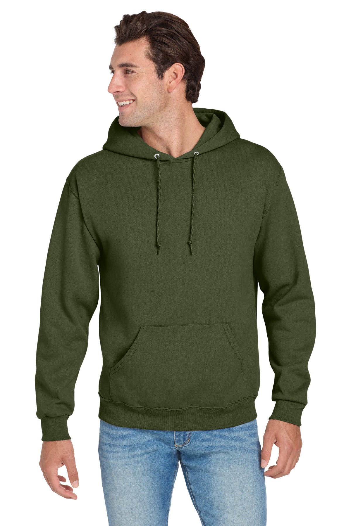 Jerzees NuBlend Pullover Hooded Sweatshirt.  996M in Military Green
