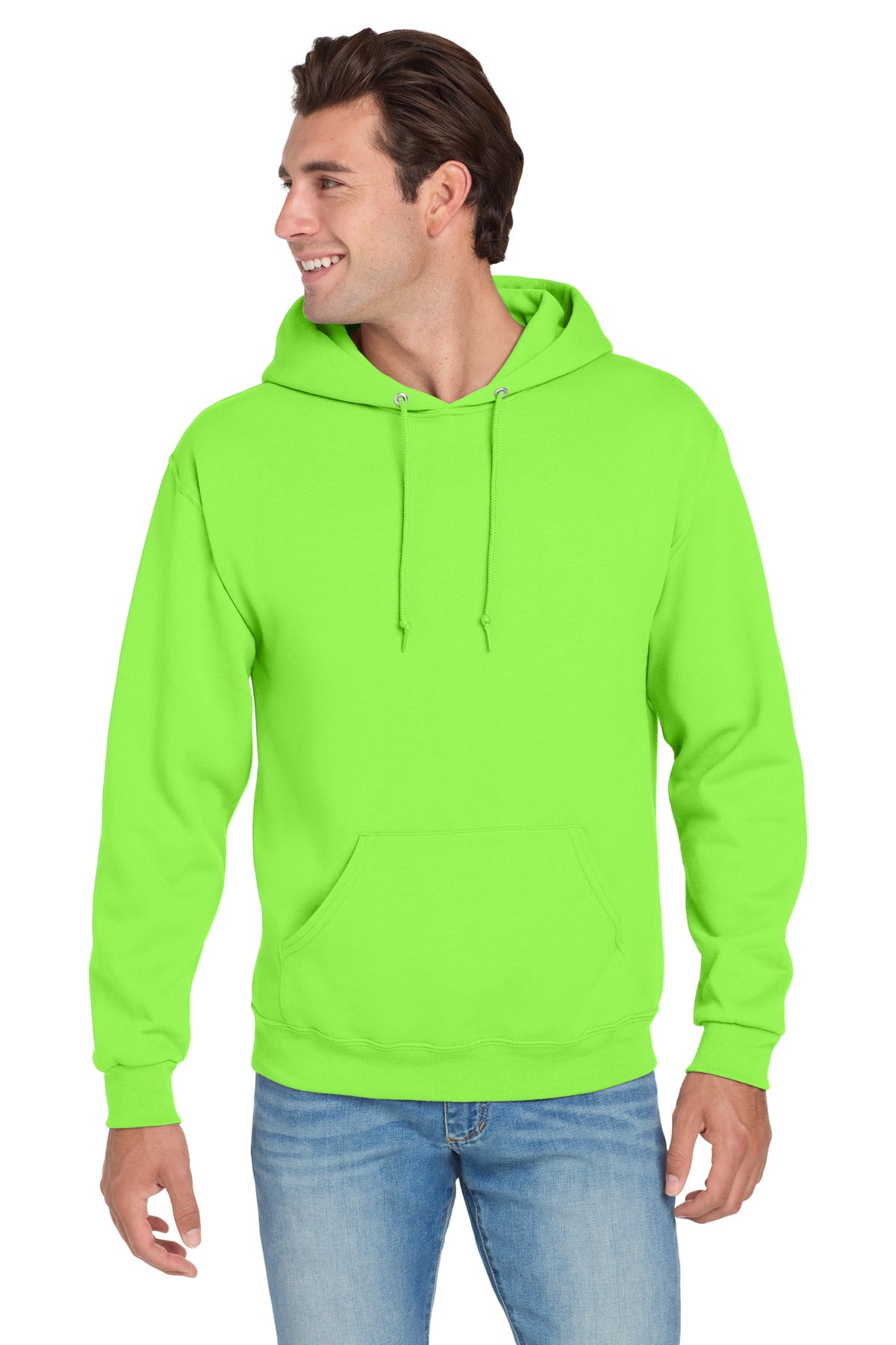 Jerzees NuBlend Pullover Hooded Sweatshirt.  996M in Neon Green