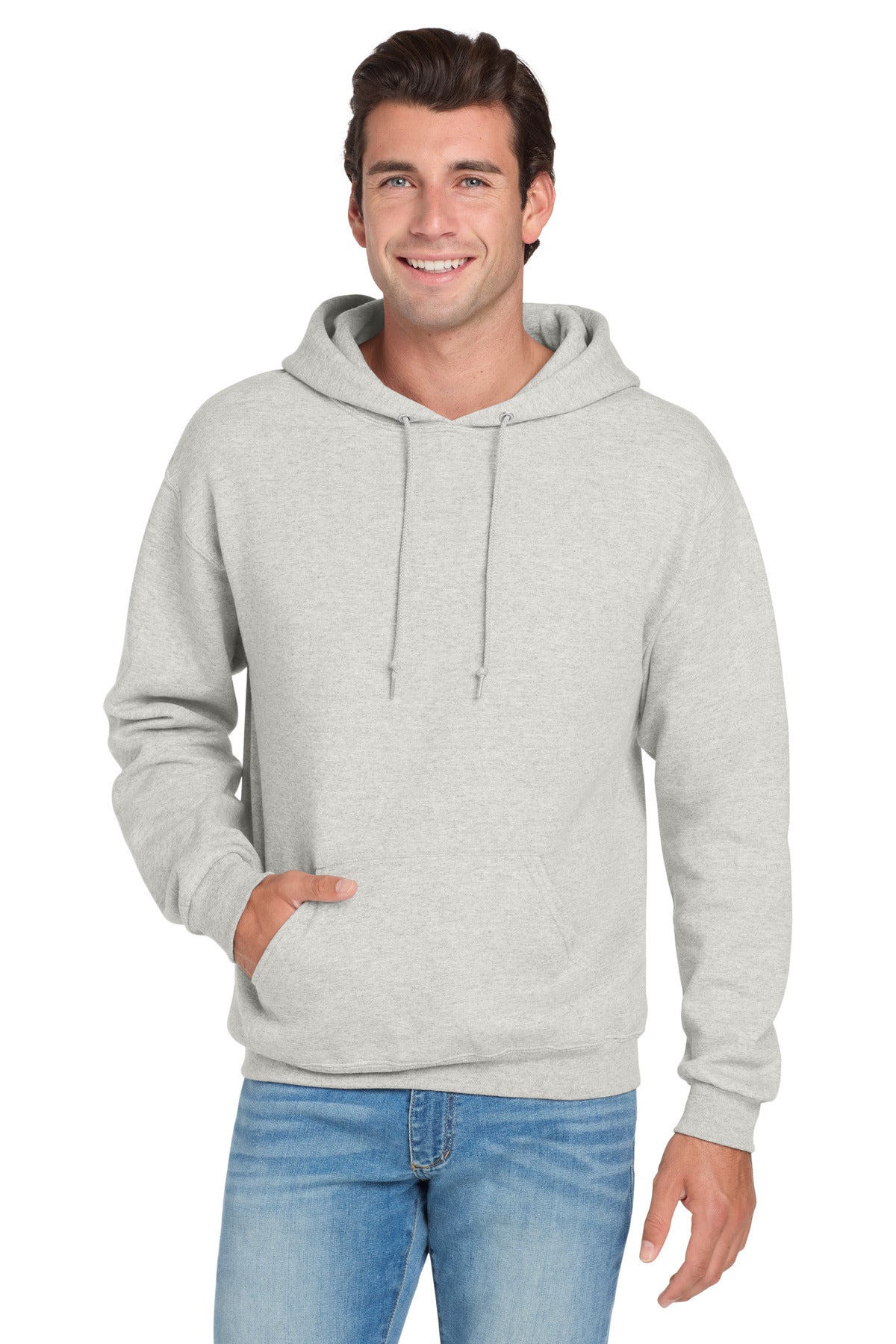 Jerzees NuBlend Pullover Hooded Sweatshirt.  996M in Oatmeal Heather