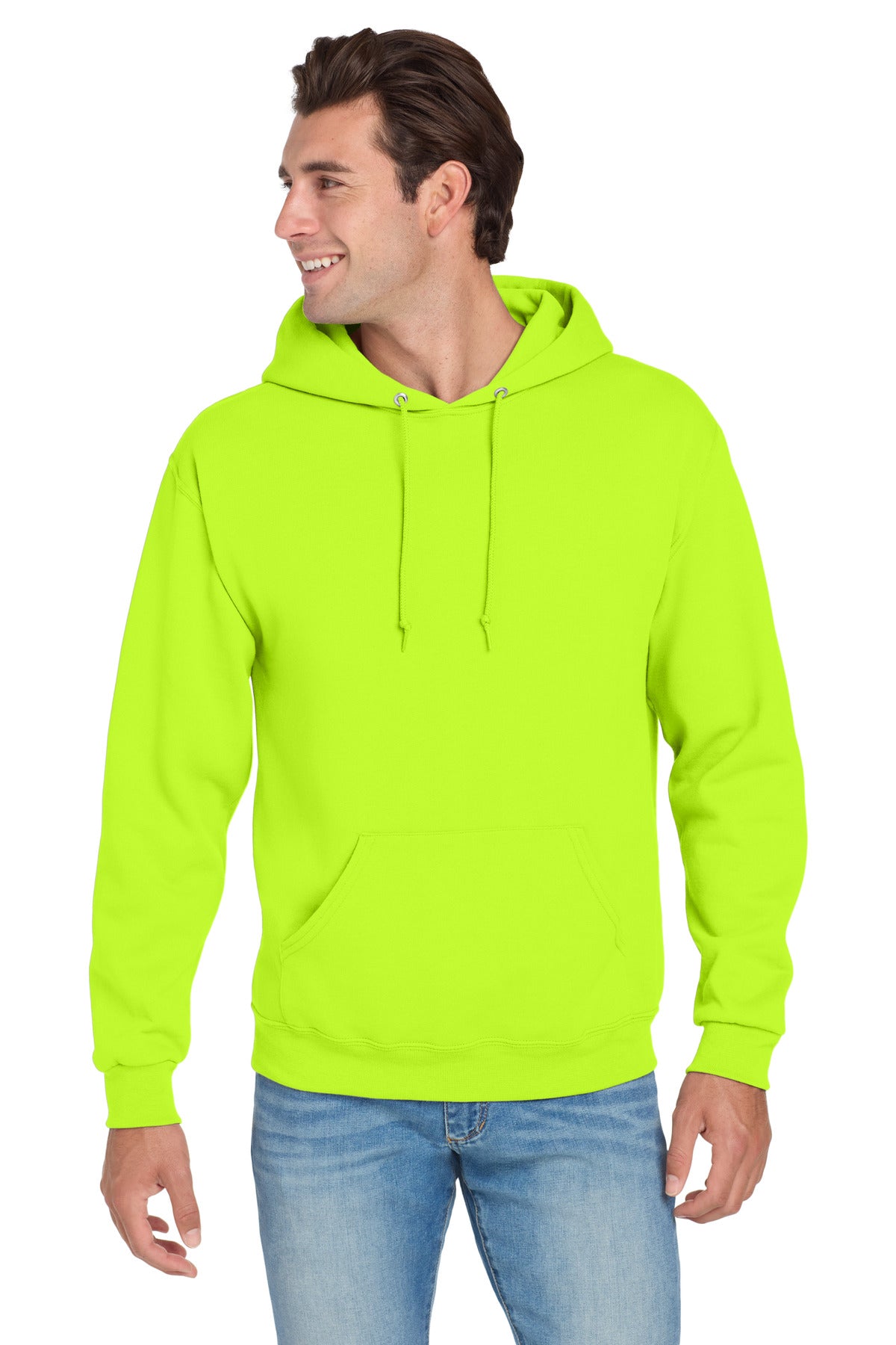 Jerzees NuBlend Pullover Hooded Sweatshirt.  996M in Safety Green