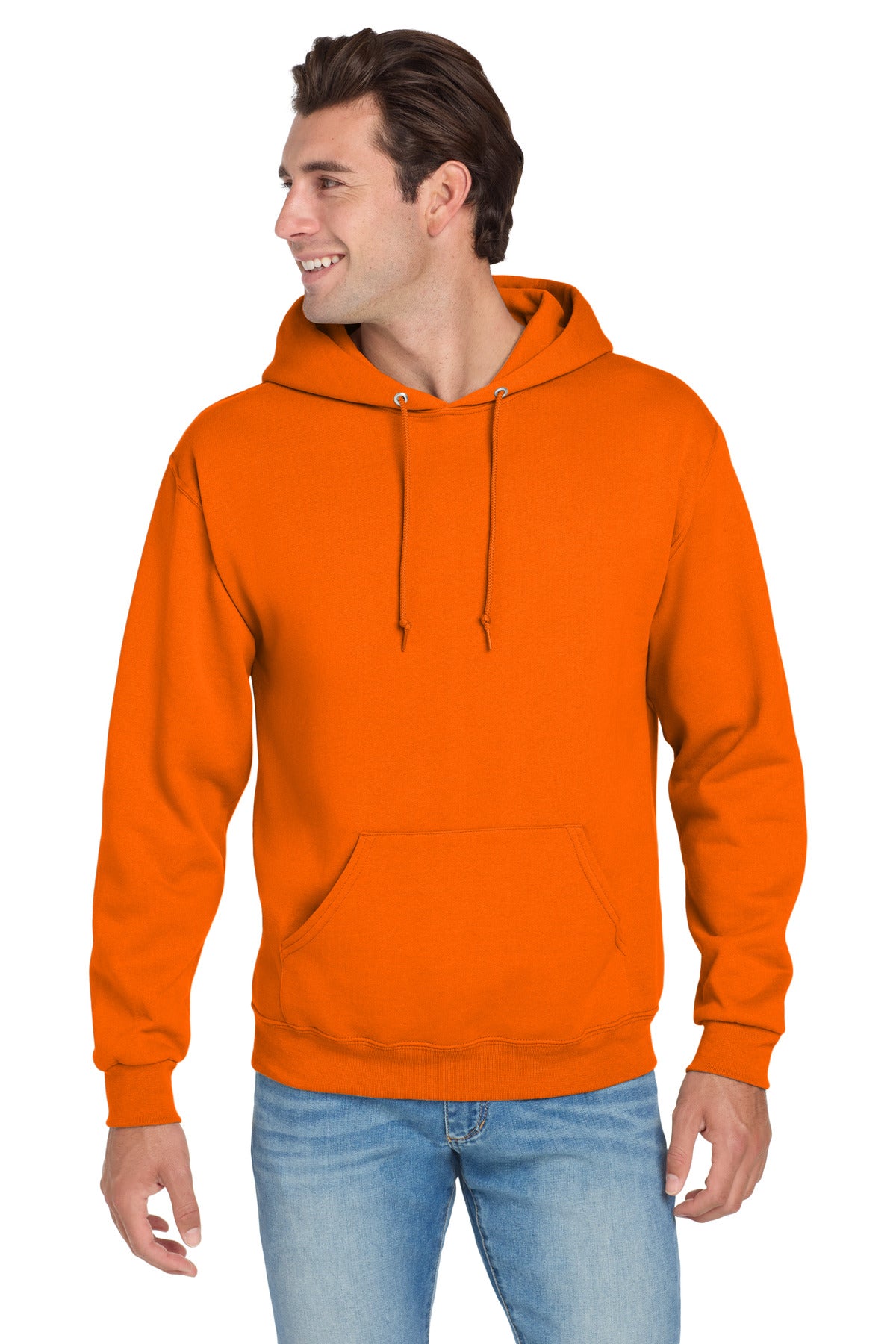 Jerzees NuBlend Pullover Hooded Sweatshirt.  996M in Safety Orange