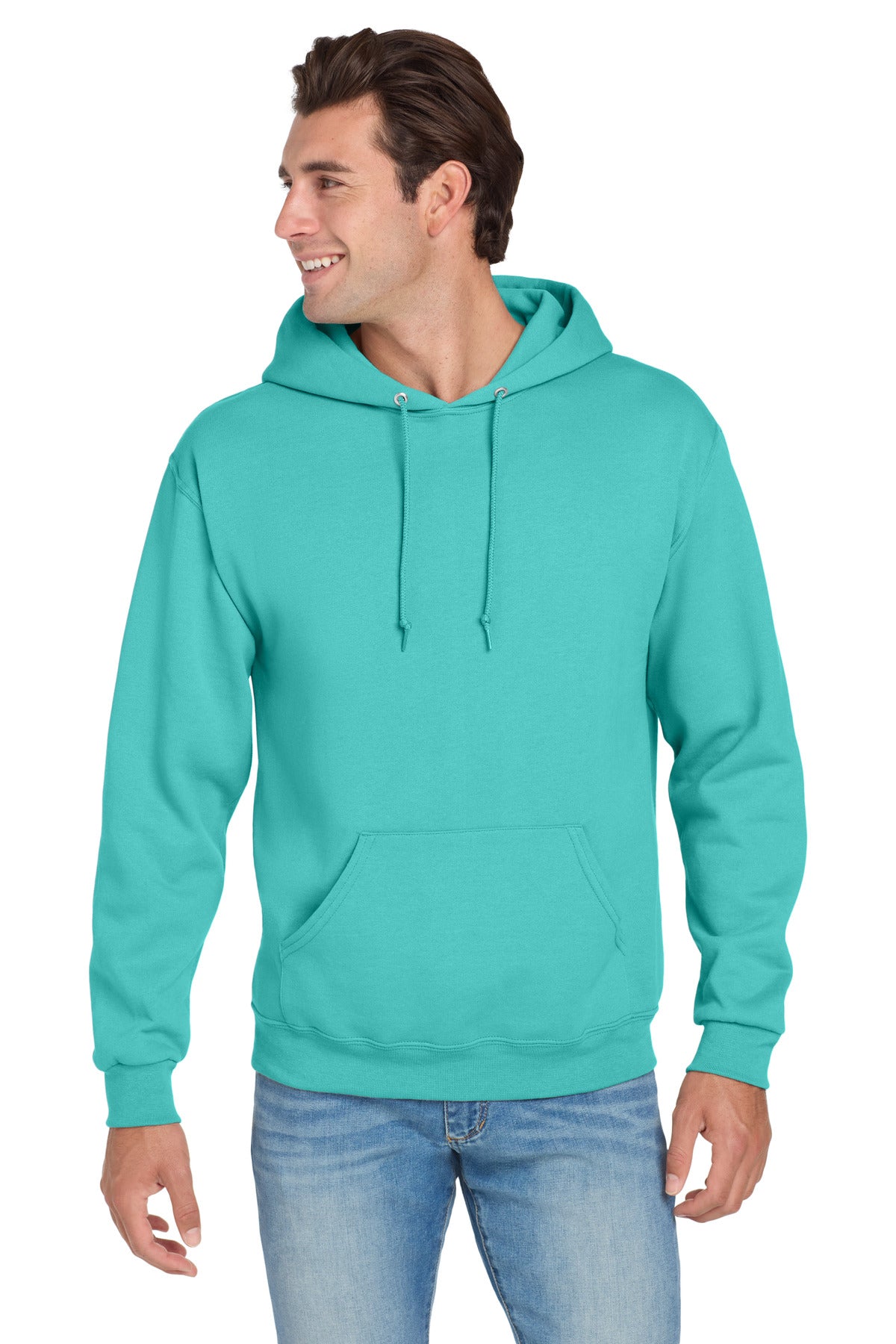 Jerzees NuBlend Pullover Hooded Sweatshirt.  996M in Scuba Blue