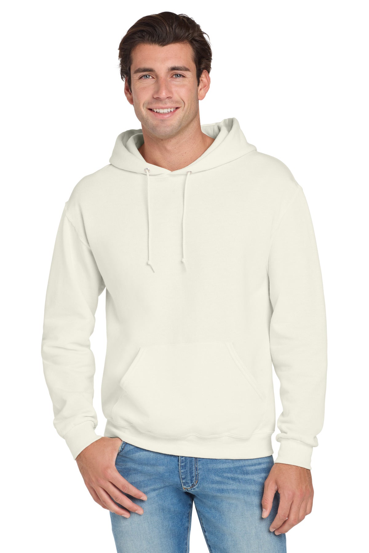 Jerzees NuBlend Pullover Hooded Sweatshirt.  996M in Sweet Cream Heather