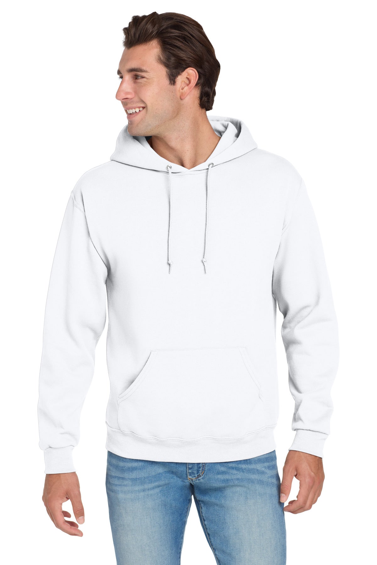 Jerzees NuBlend Pullover Hooded Sweatshirt.  996M in White