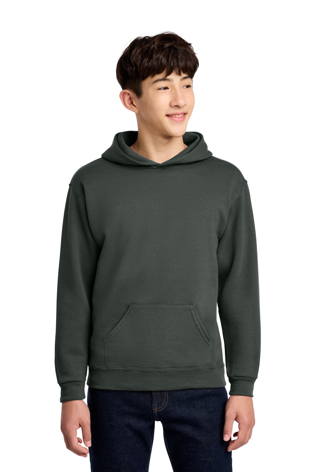 Jerzees - Youth NuBlend Pullover Hooded Sweatshirt.  996Y in Charcoal Grey
