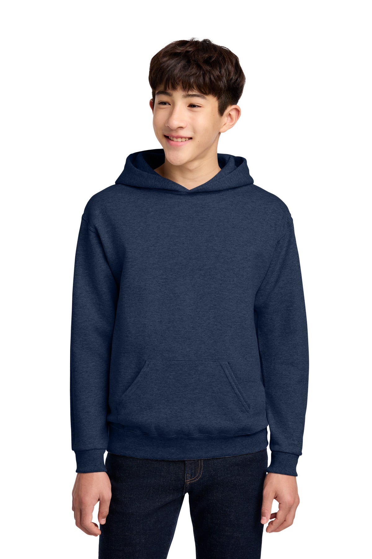 Jerzees - Youth NuBlend Pullover Hooded Sweatshirt.  996Y in Vintage Heather Navy