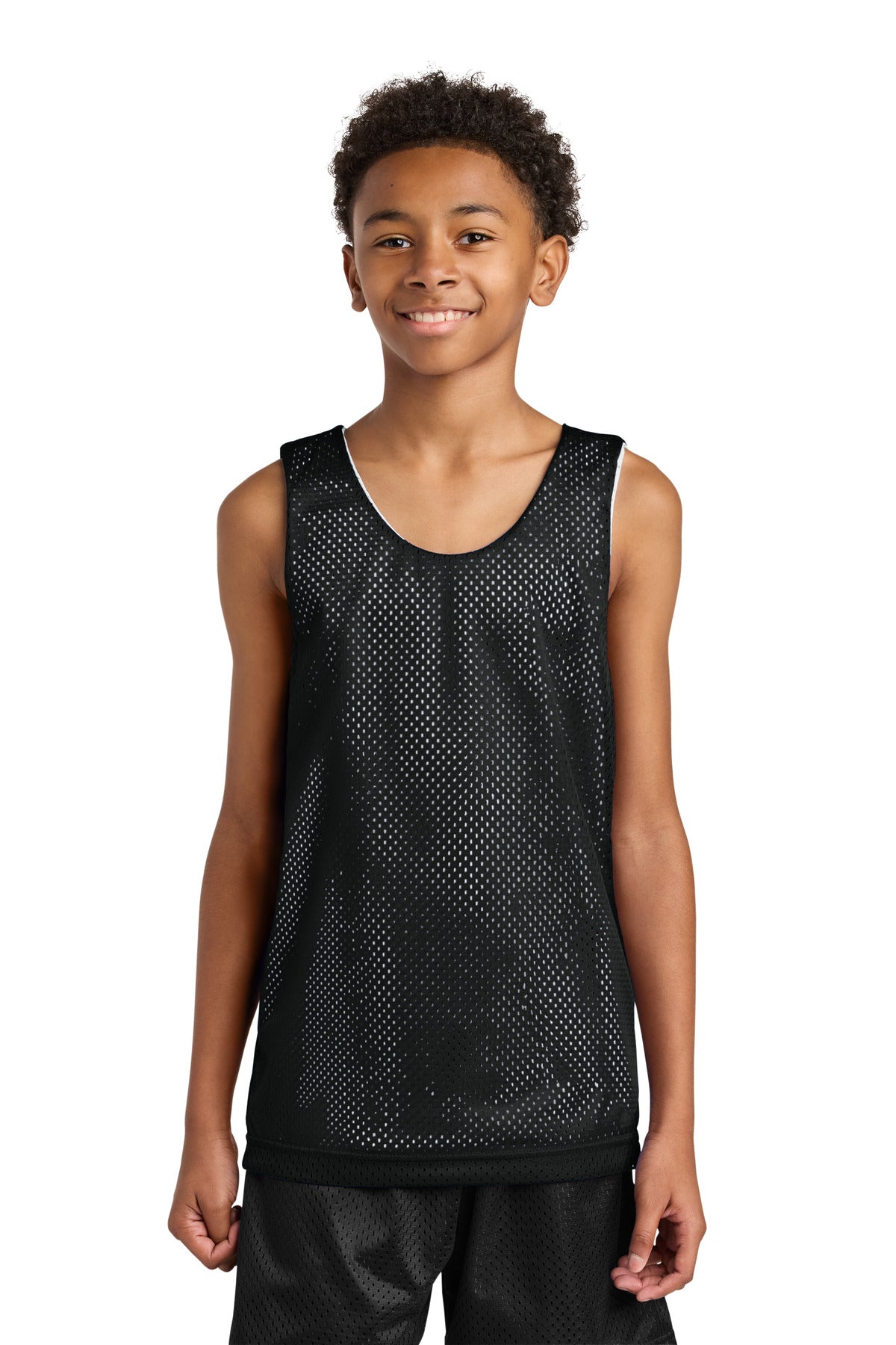 A4 Sprint Youth Reversible Mesh Tank A4N2206 in Black/ White