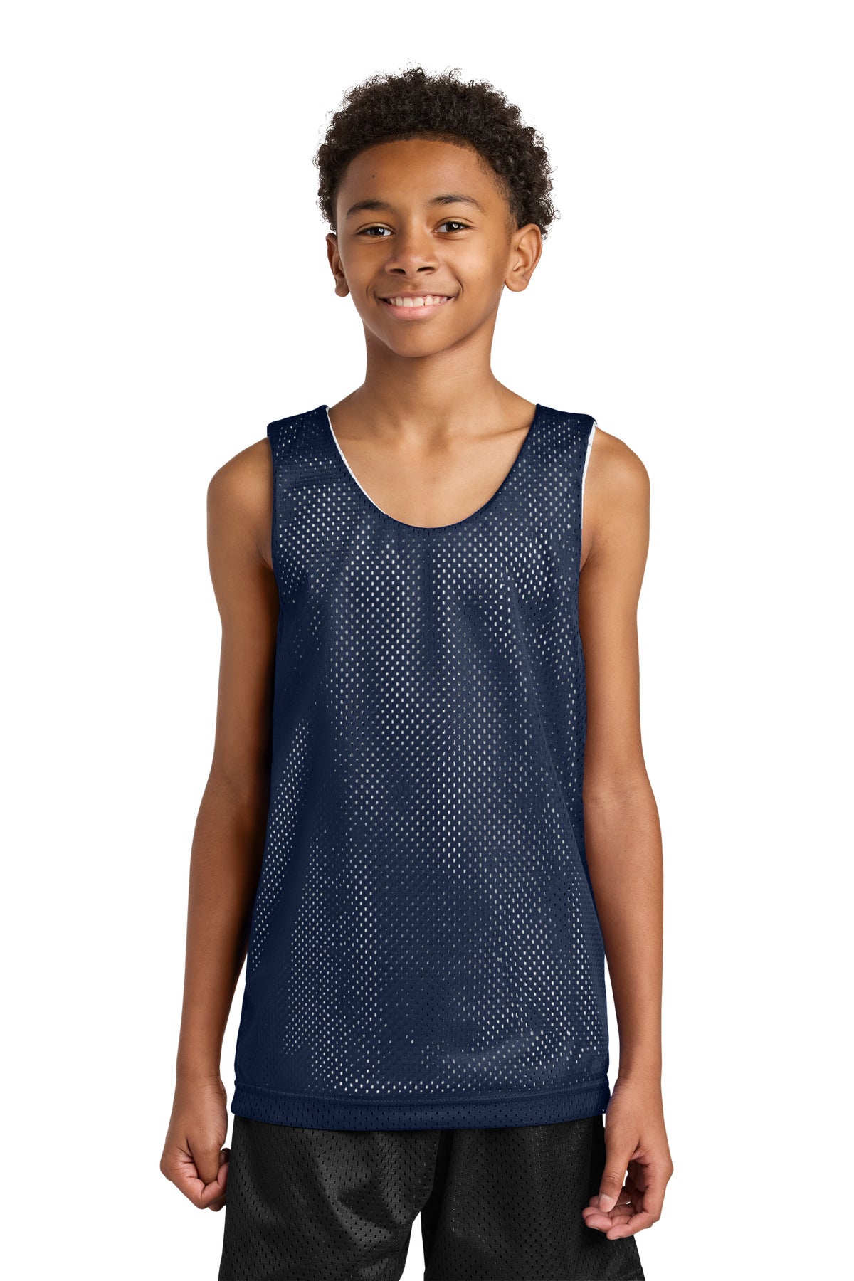 A4 Sprint Youth Reversible Mesh Tank A4N2206 in Navy/ White