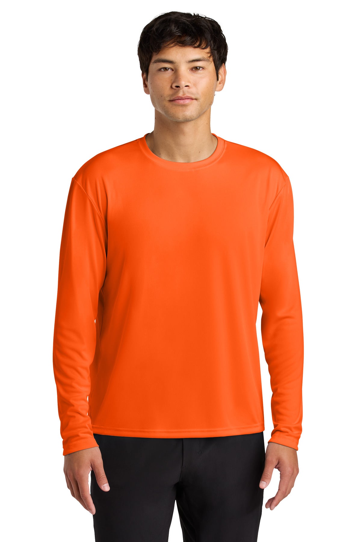A4 Cooling Performance Long Sleeve Tee A4N3165 in Safety Orange