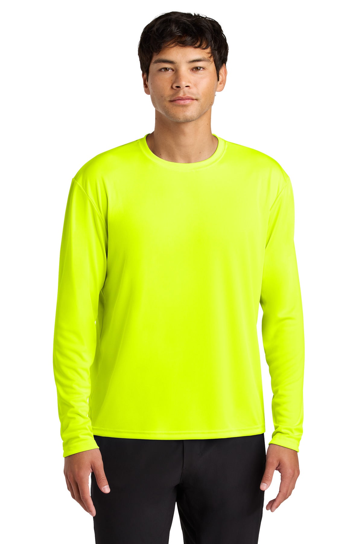 A4 Cooling Performance Long Sleeve Tee A4N3165 in Safety Yellow