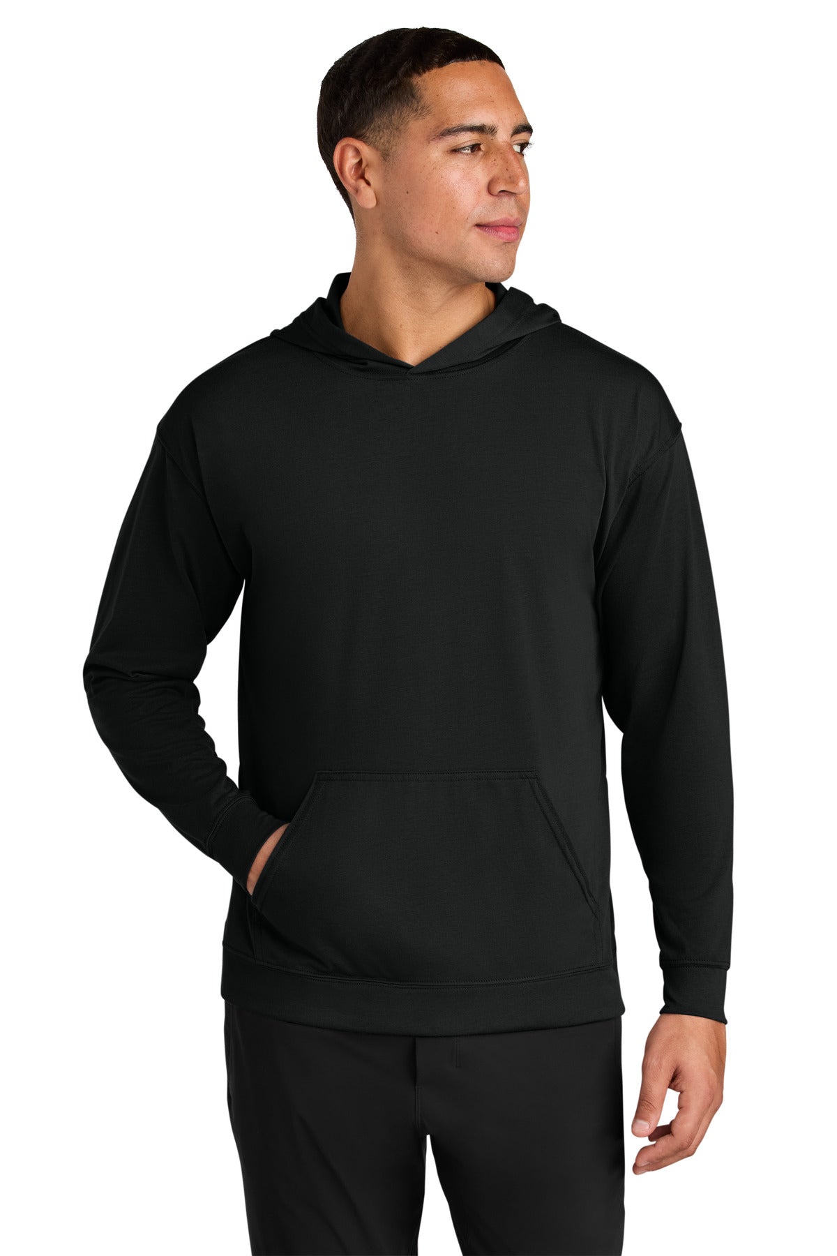 A4 Softek Long Sleeve Hooded Tee A4N3528 in Black