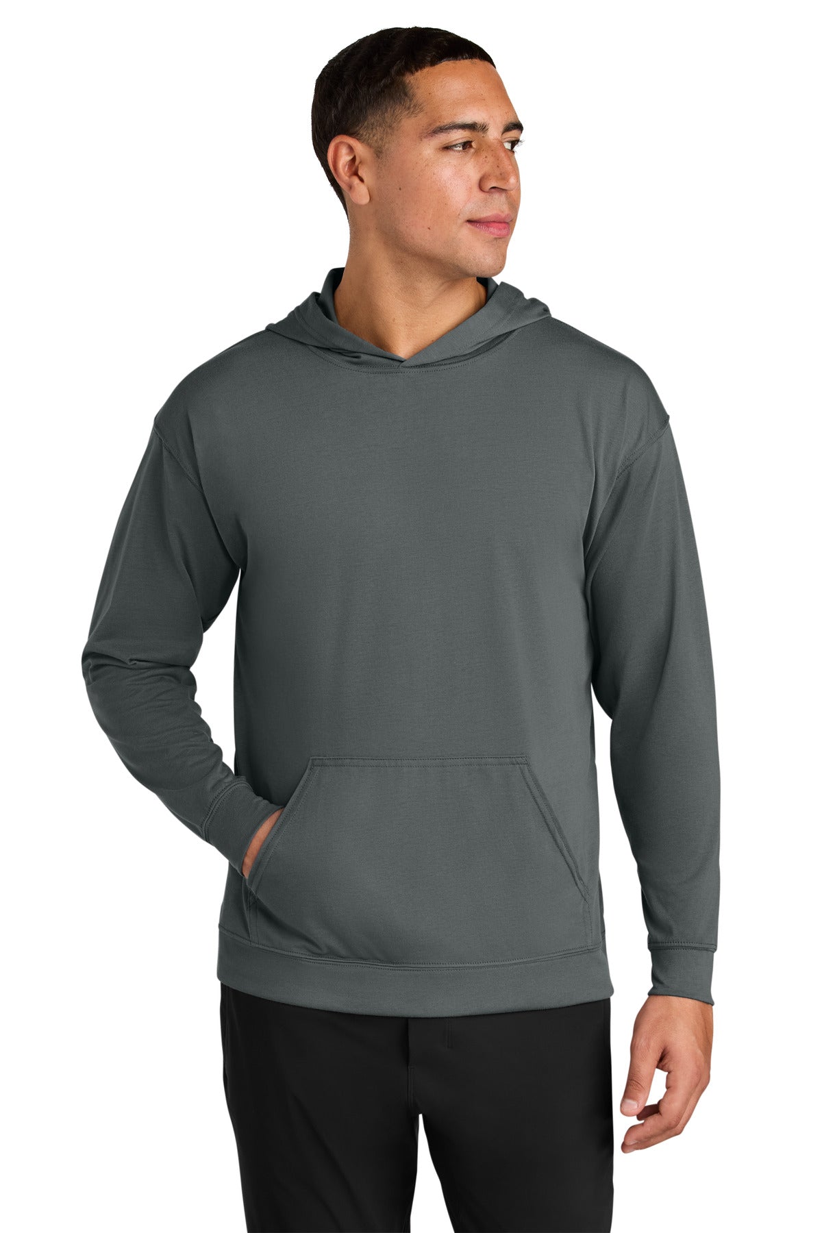 A4 Softek Long Sleeve Hooded Tee A4N3528 in Graphite