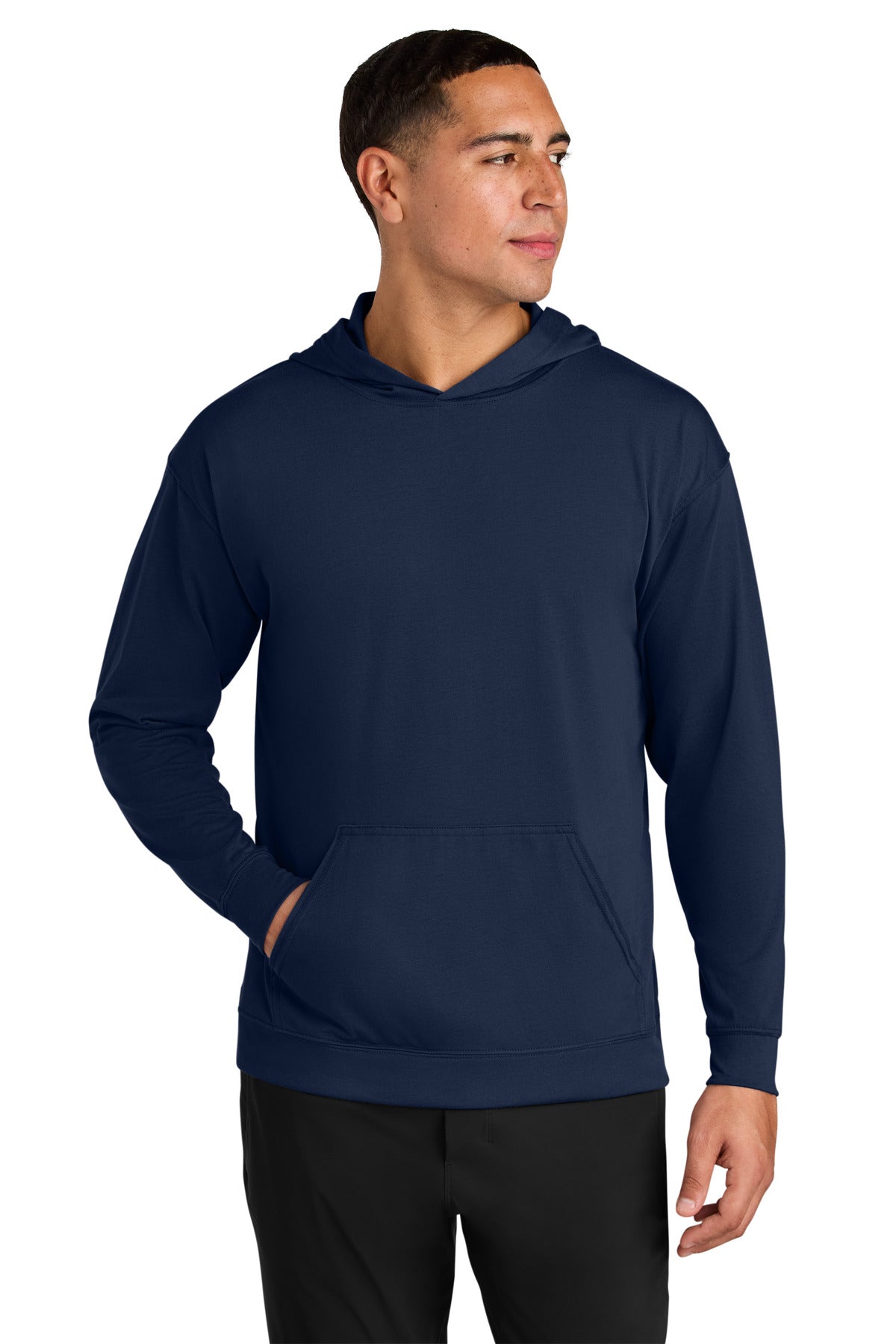 A4 Softek Long Sleeve Hooded Tee A4N3528 in Navy
