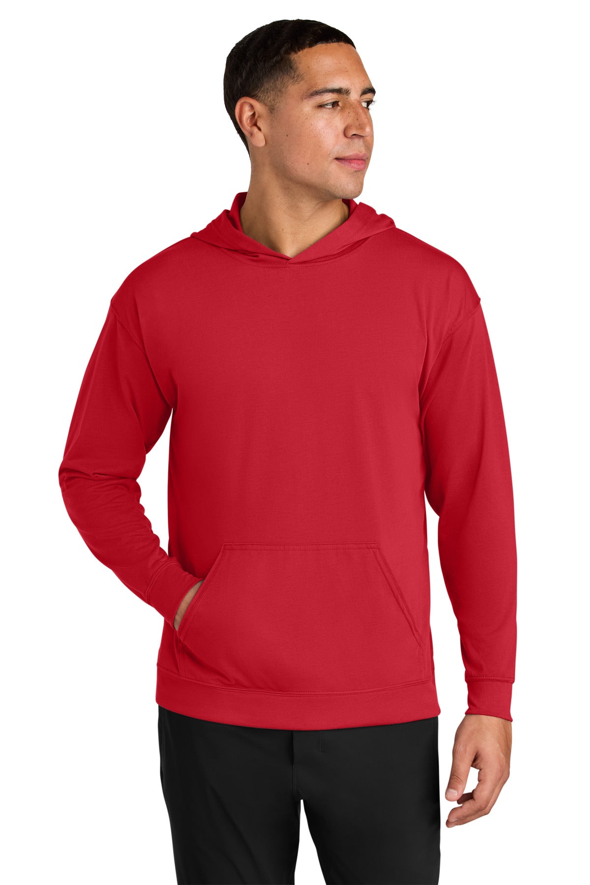 A4 Softek Long Sleeve Hooded Tee A4N3528 in Scarlet