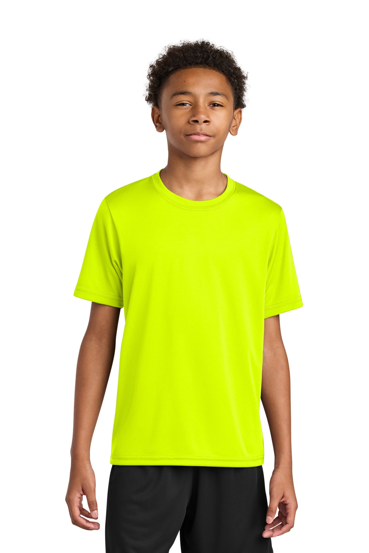 A4 Youth Cooling Performance Short Sleeve Tee A4NB3142 in Safety Yellow