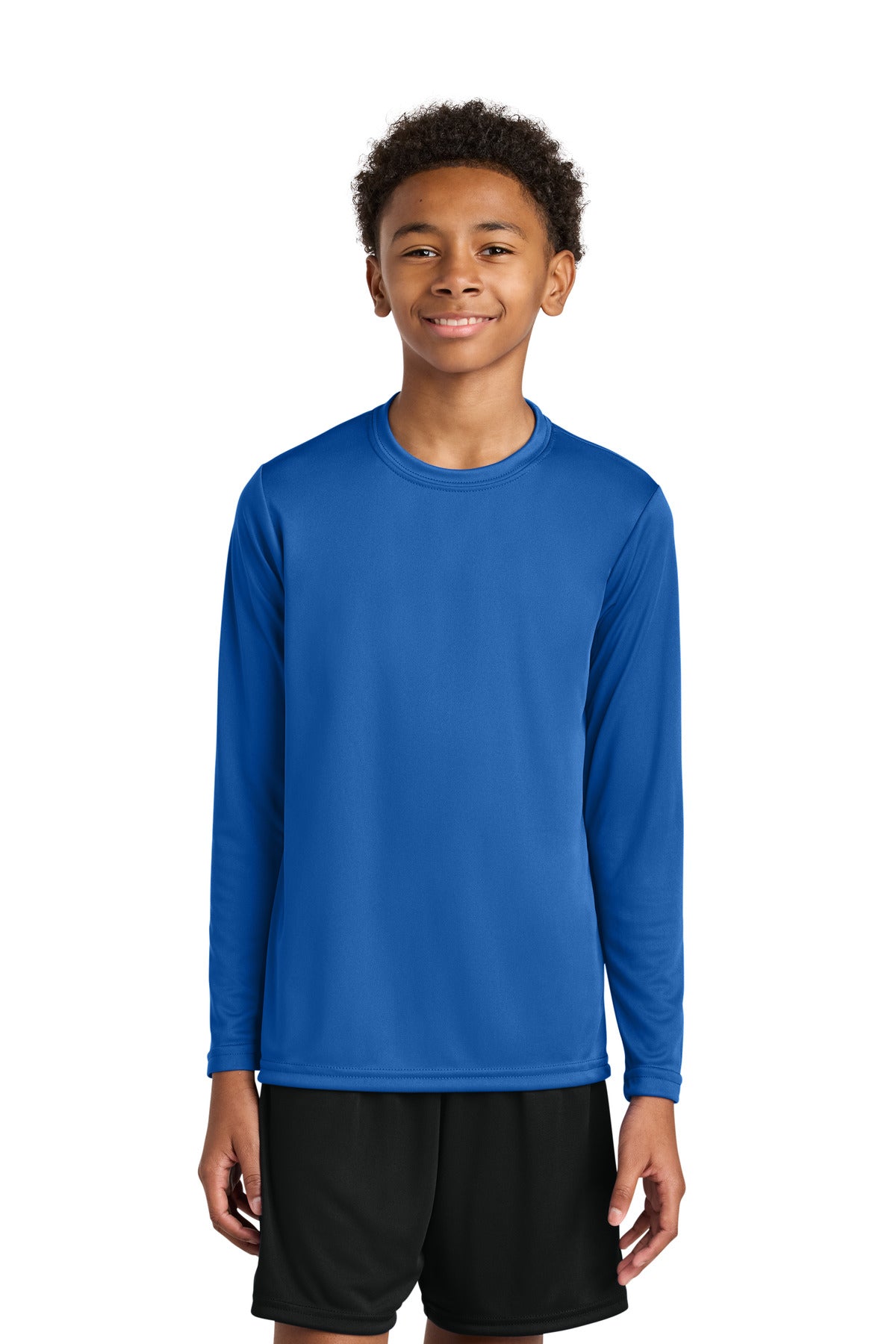 A4 Youth Cooling Performance Long Sleeve Tee A4NB3165 in Royal