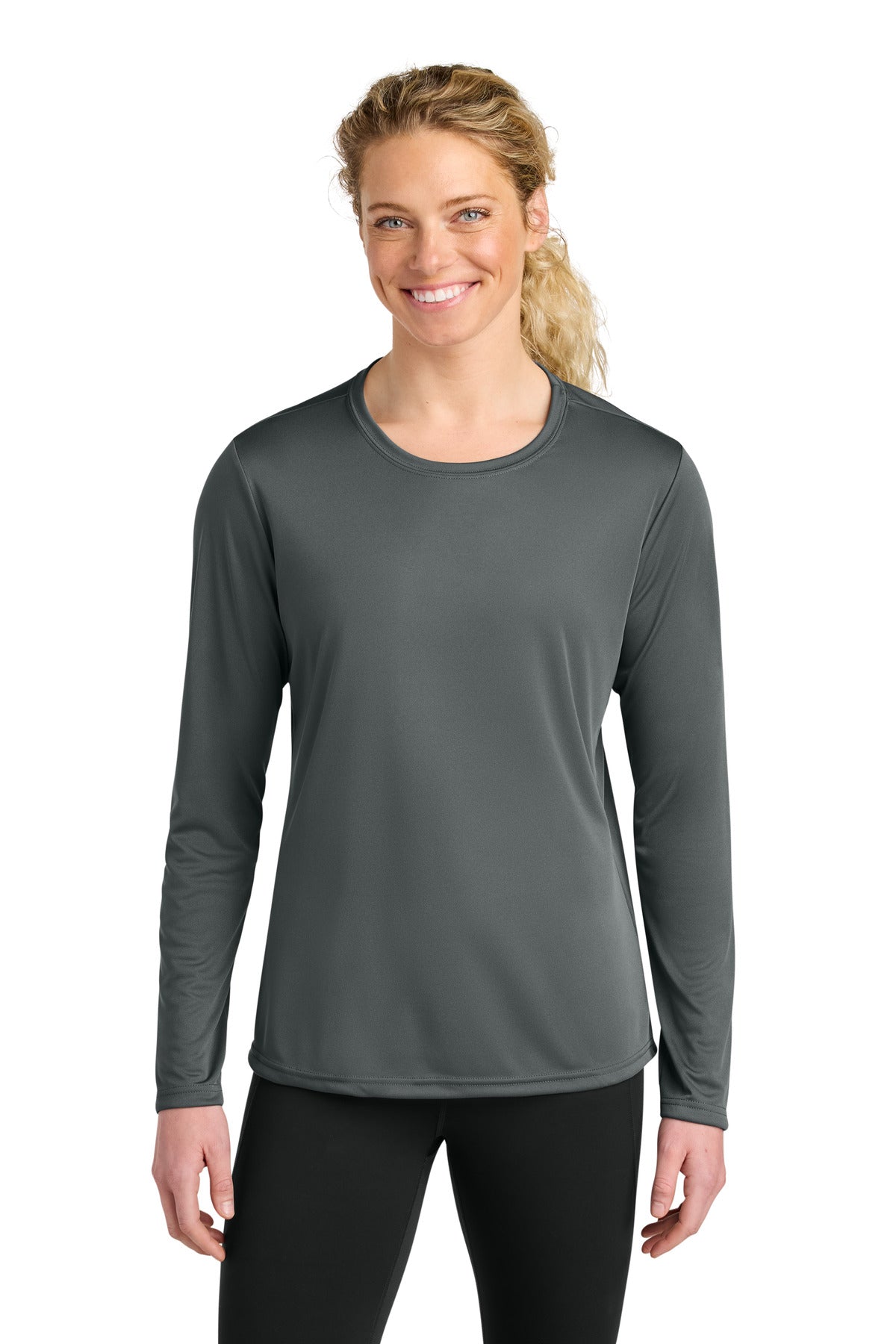 A4 Women's Cooling Performance Long Sleeve Tee A4NW3002 in Graphite