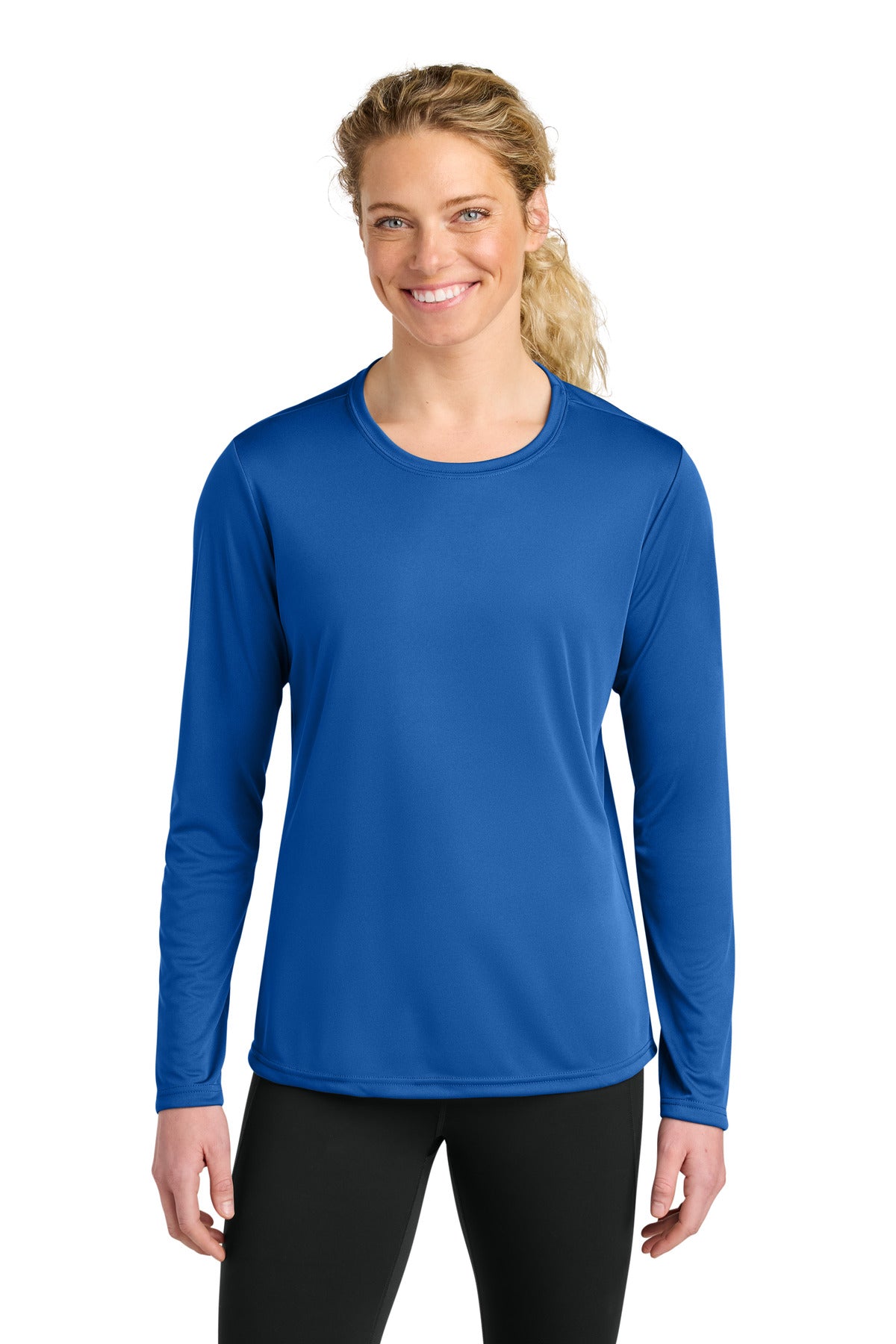 A4 Women's Cooling Performance Long Sleeve Tee A4NW3002 in Royal
