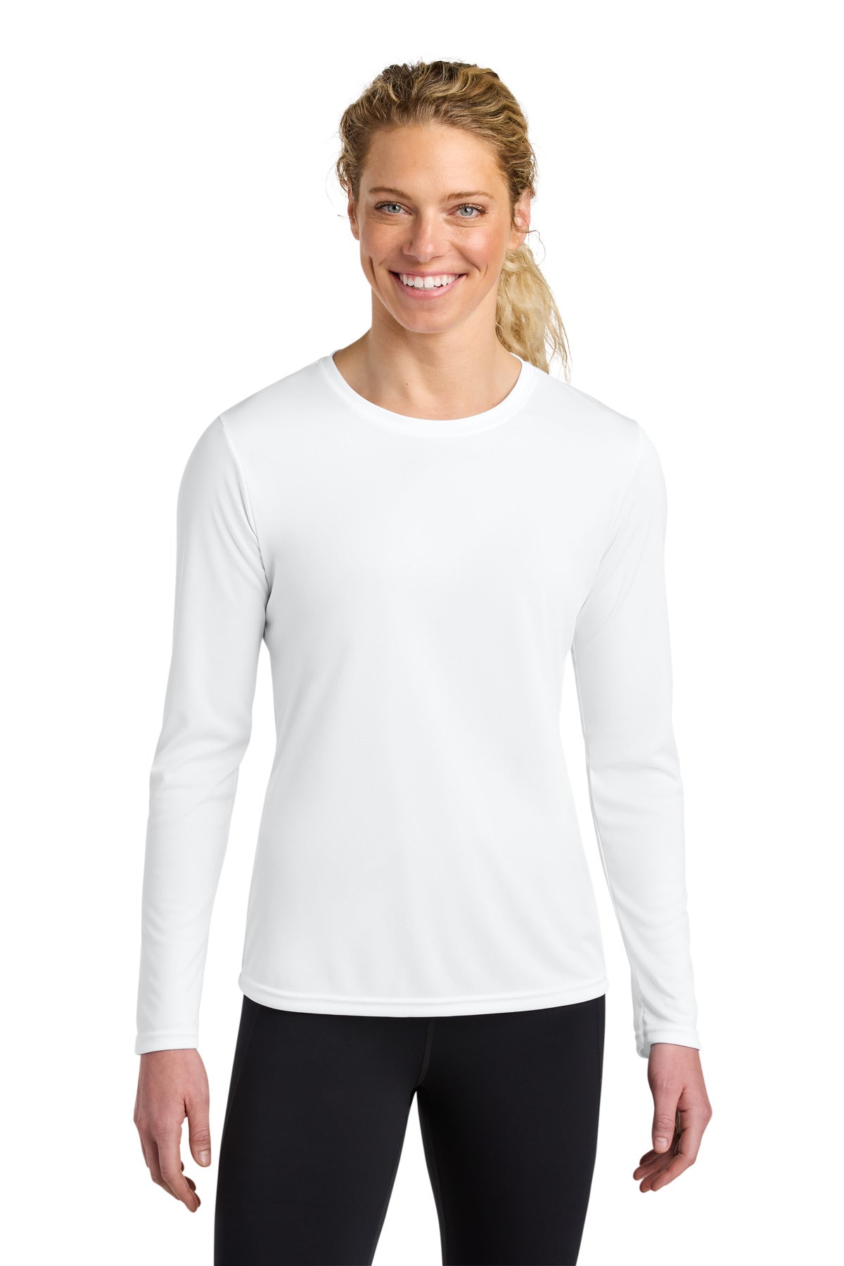 A4 Women's Cooling Performance Long Sleeve Tee A4NW3002 in White