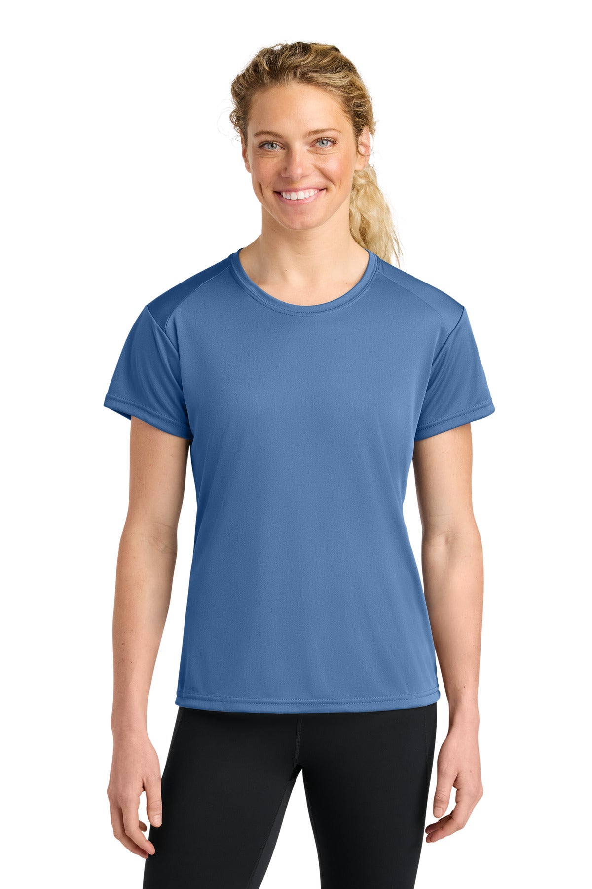 A4 Women's Cooling Performance Short Sleeve Tee A4NW3201 in Light Blue