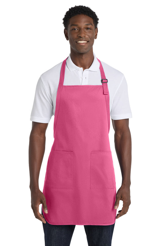 Port Authority Full-Length Apron with Pockets.  A500 in Awareness Pink