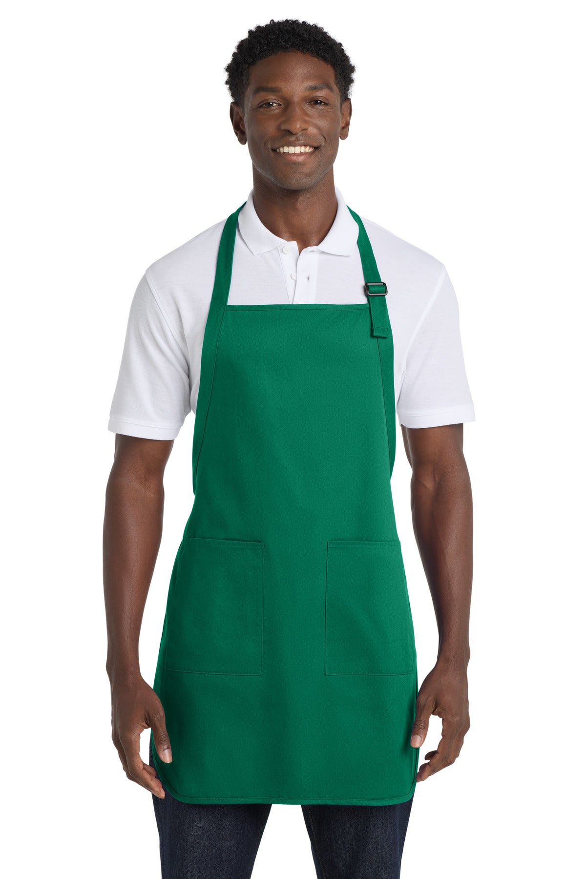 Port Authority Full-Length Apron with Pockets.  A500 in Kelly Green