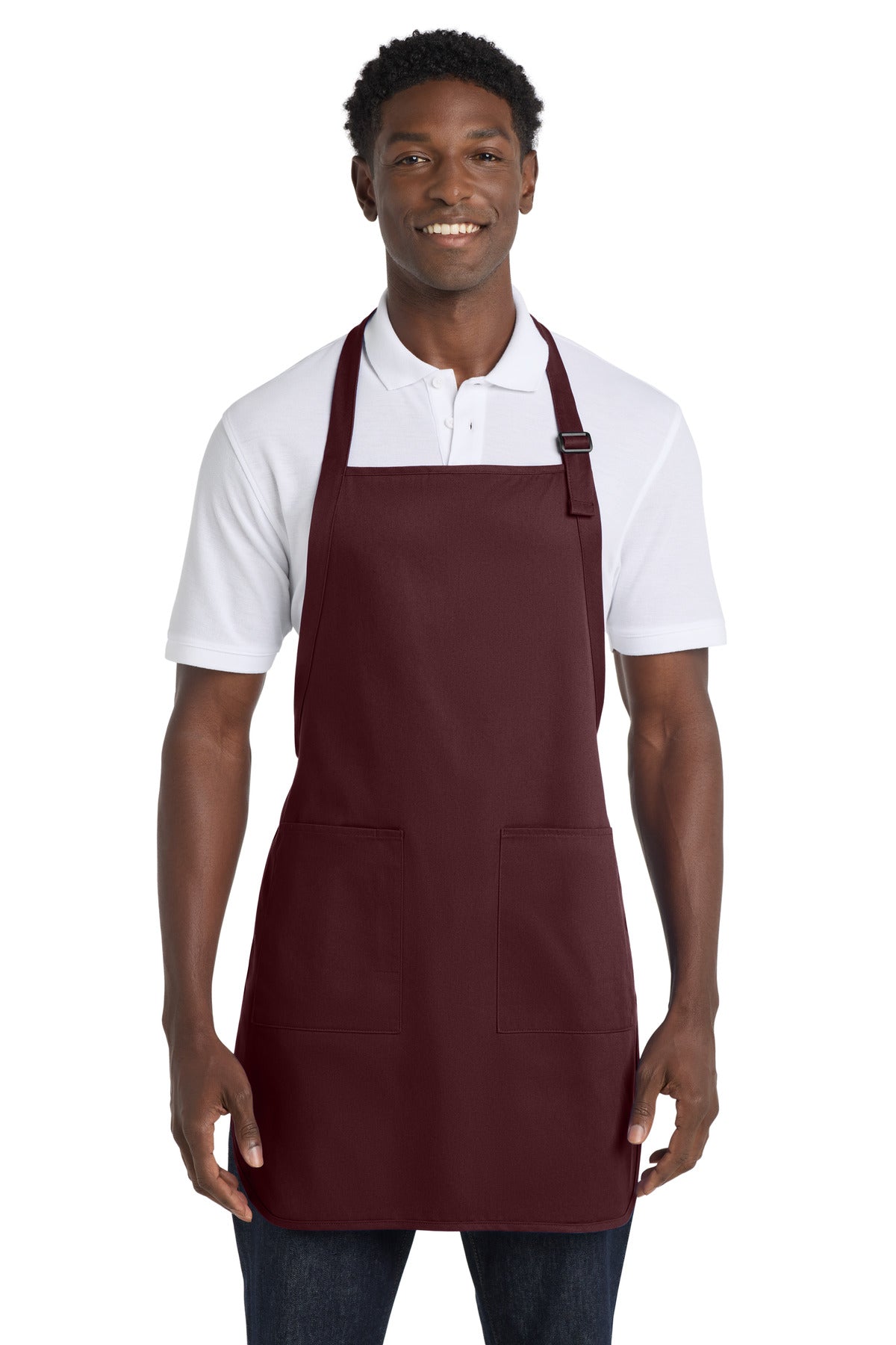 Port Authority Full-Length Apron with Pockets.  A500 in Maroon