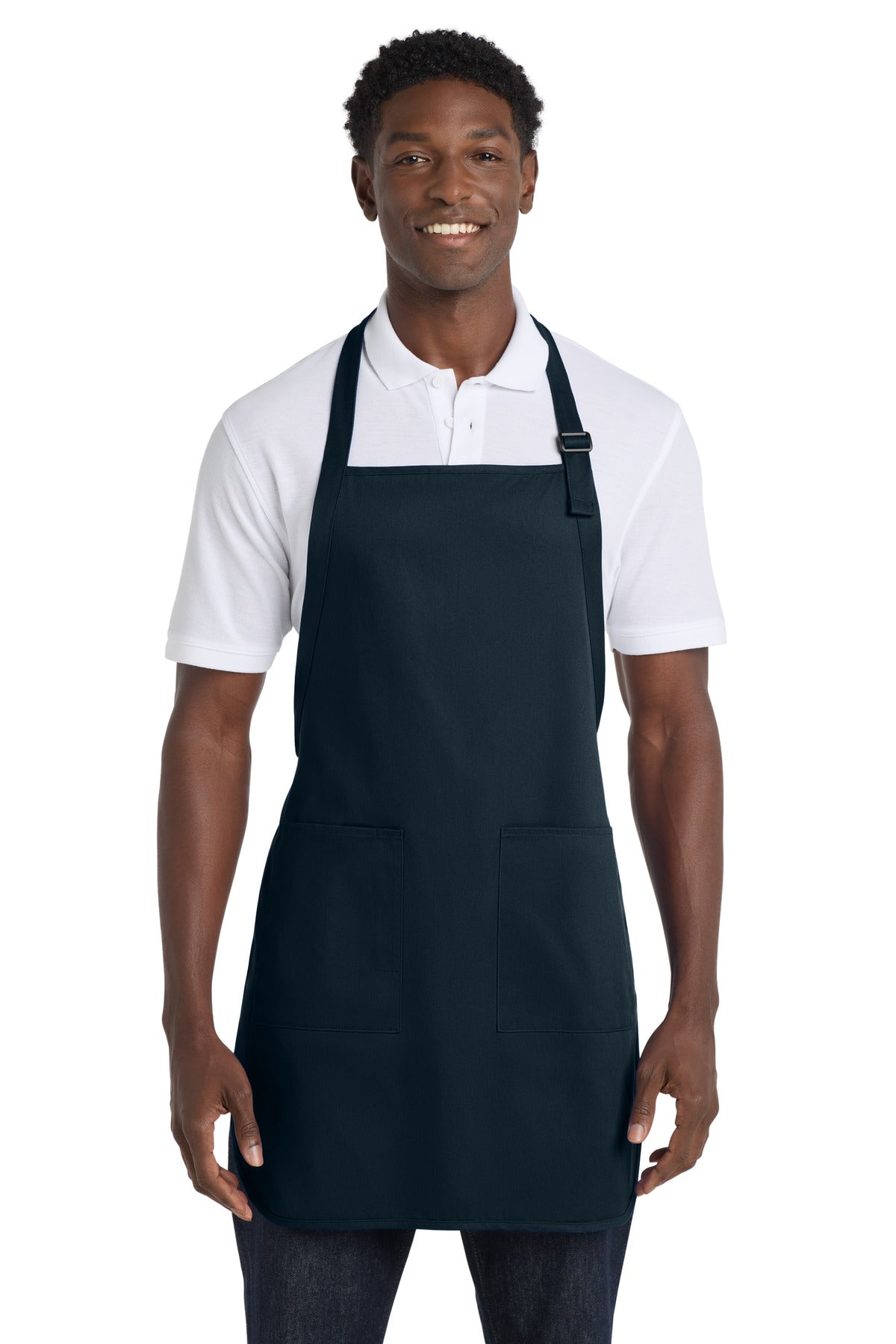 Port Authority Full-Length Apron with Pockets.  A500 in Navy