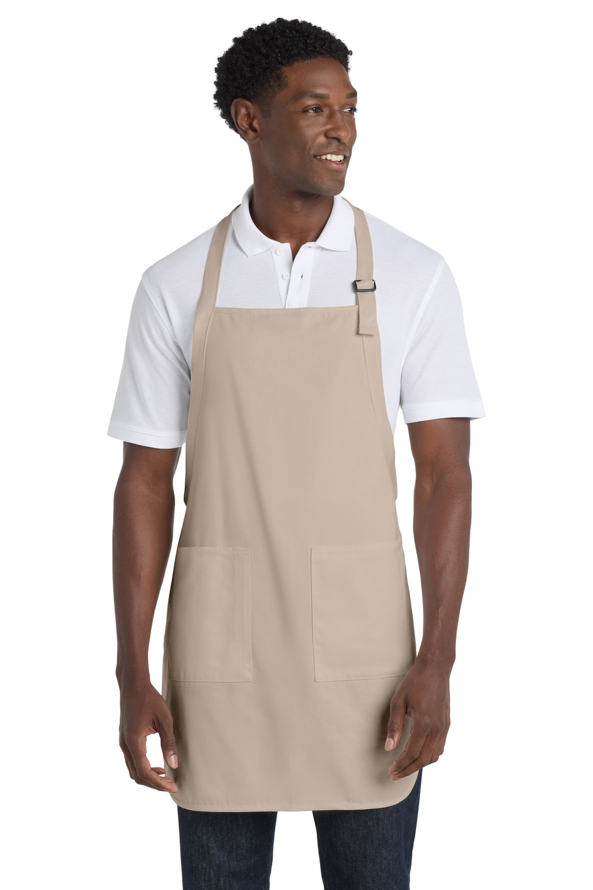 Port Authority Full-Length Apron with Pockets.  A500 in Stone
