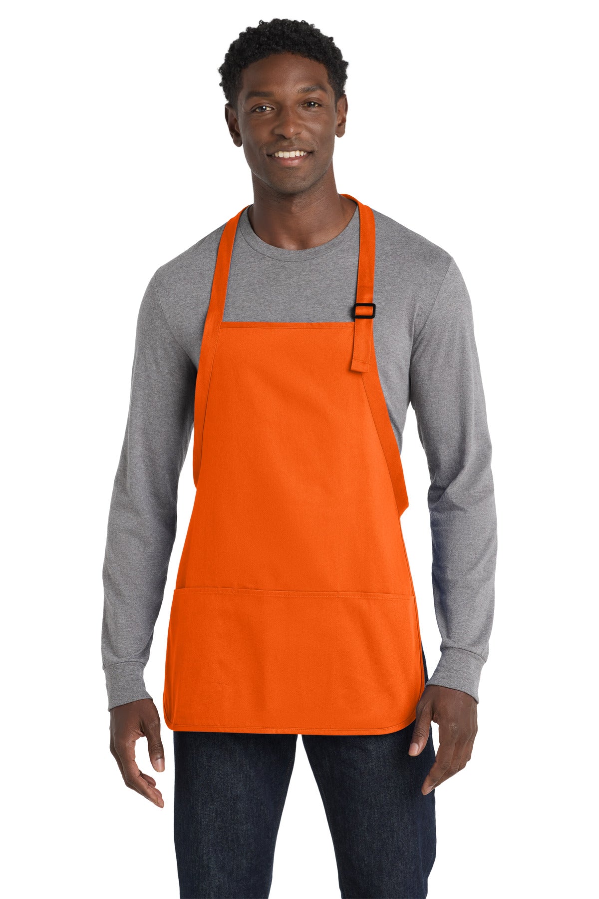 Port Authority Medium-Length Apron with Pouch Pockets.  A510 in Orange