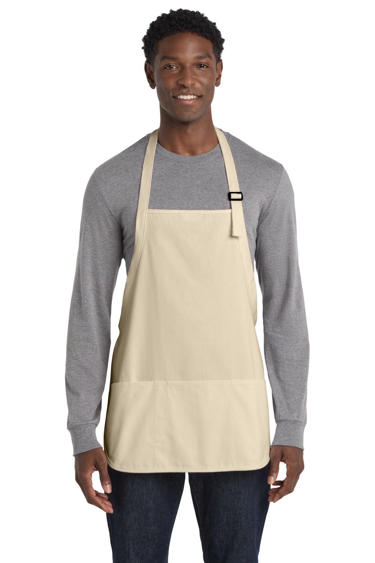 Port Authority Medium-Length Apron with Pouch Pockets.  A510 in Stone