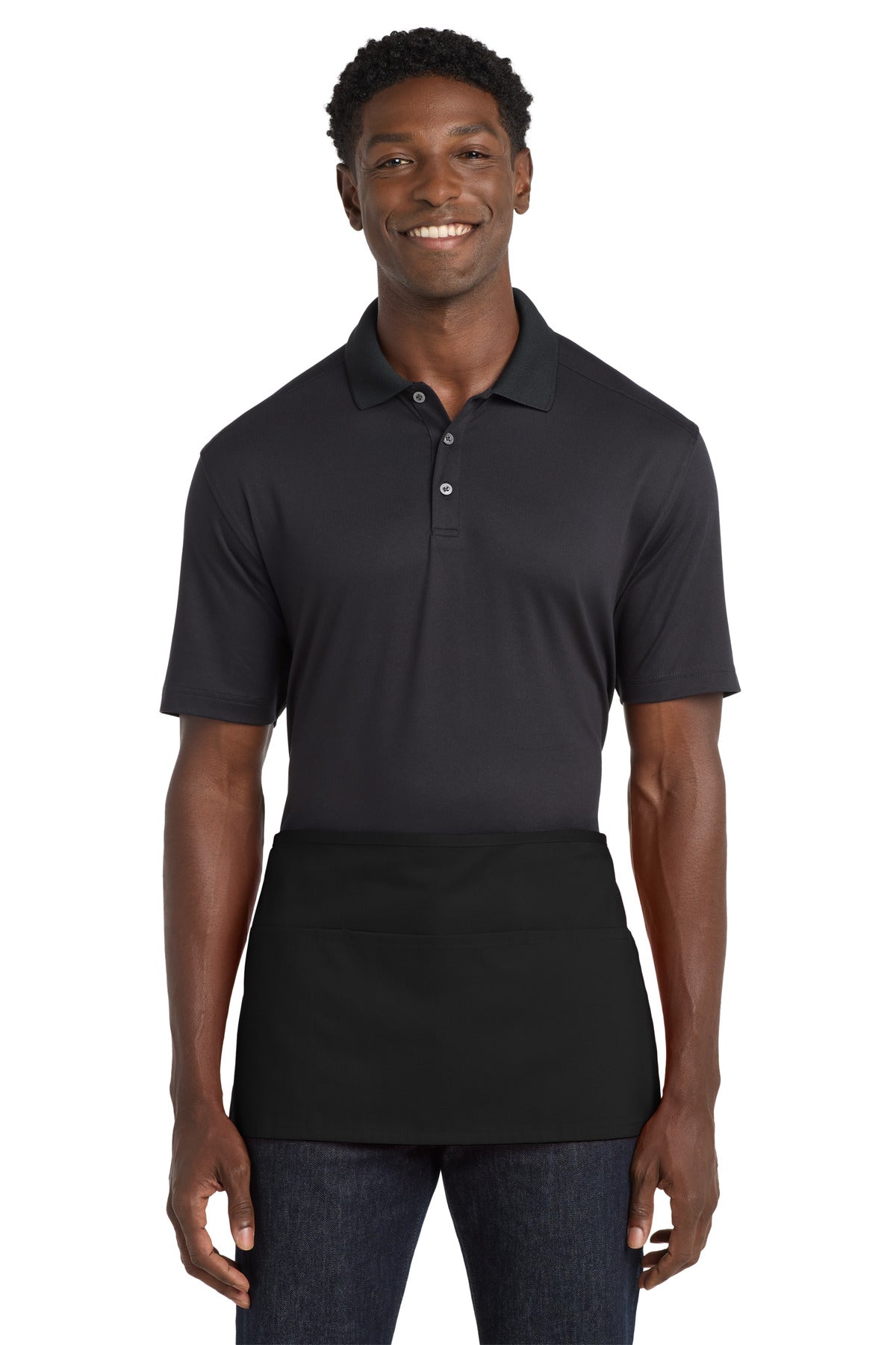 Port Authority Waist Apron with Pockets.  A515 in Black