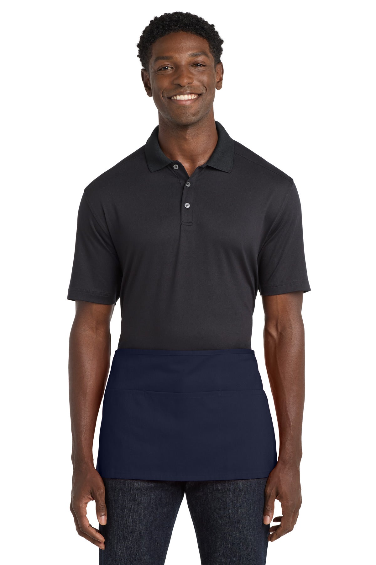 Port Authority Waist Apron with Pockets.  A515 in Navy