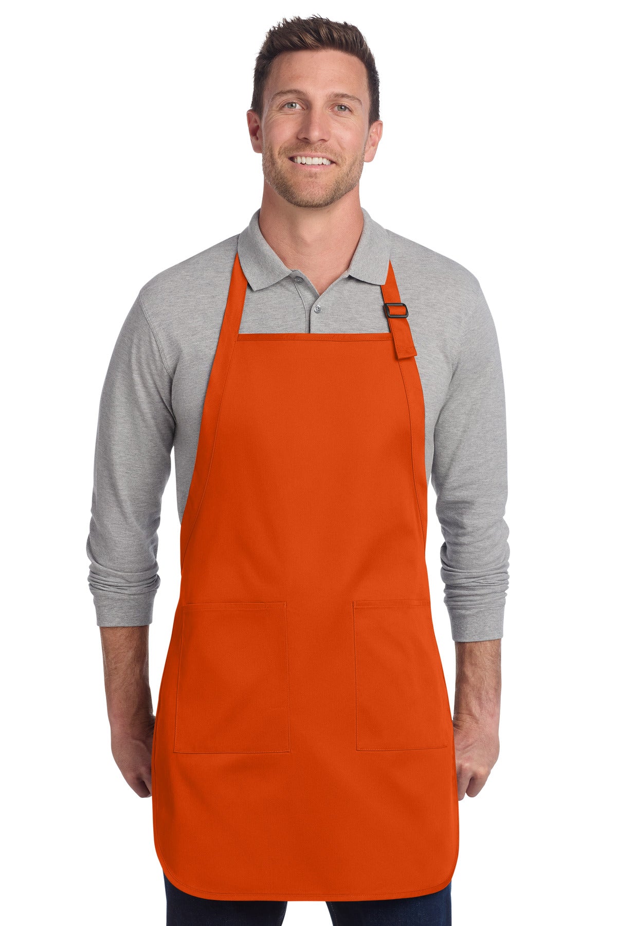 Port Authority  Full-Length Two-Pocket Bib Apron. A600 in Orange