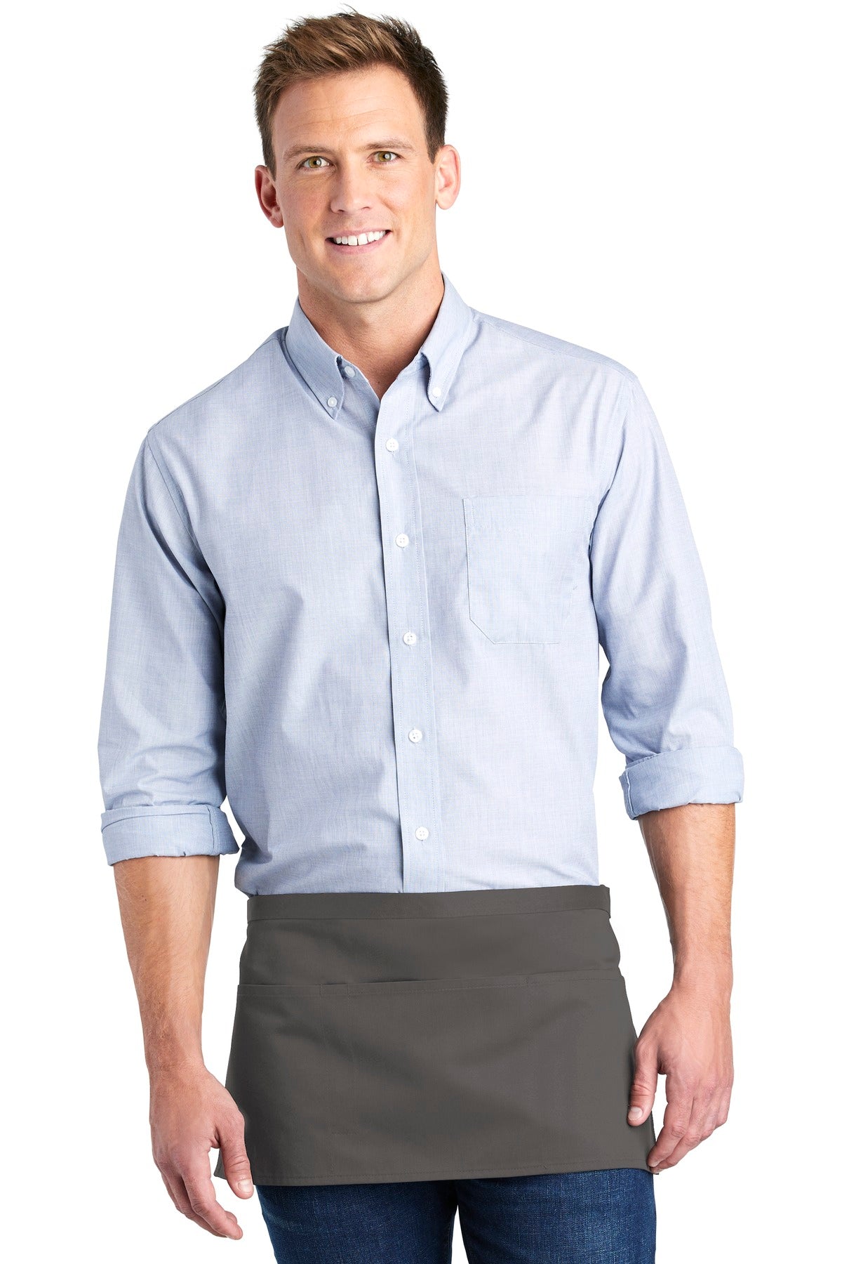 Port Authority  Three-Pocket Waist Apron. A602 in Charcoal