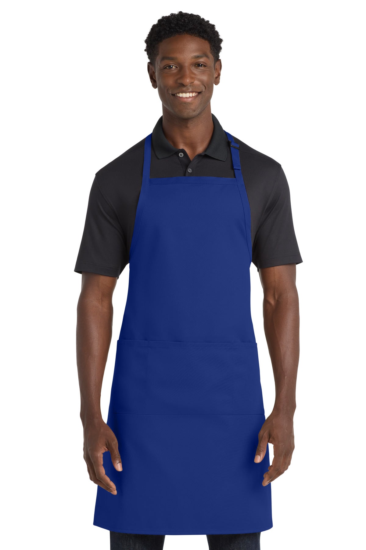 Port Authority Easy Care Extra Long Bib Apron with Stain Release. A700 in Royal