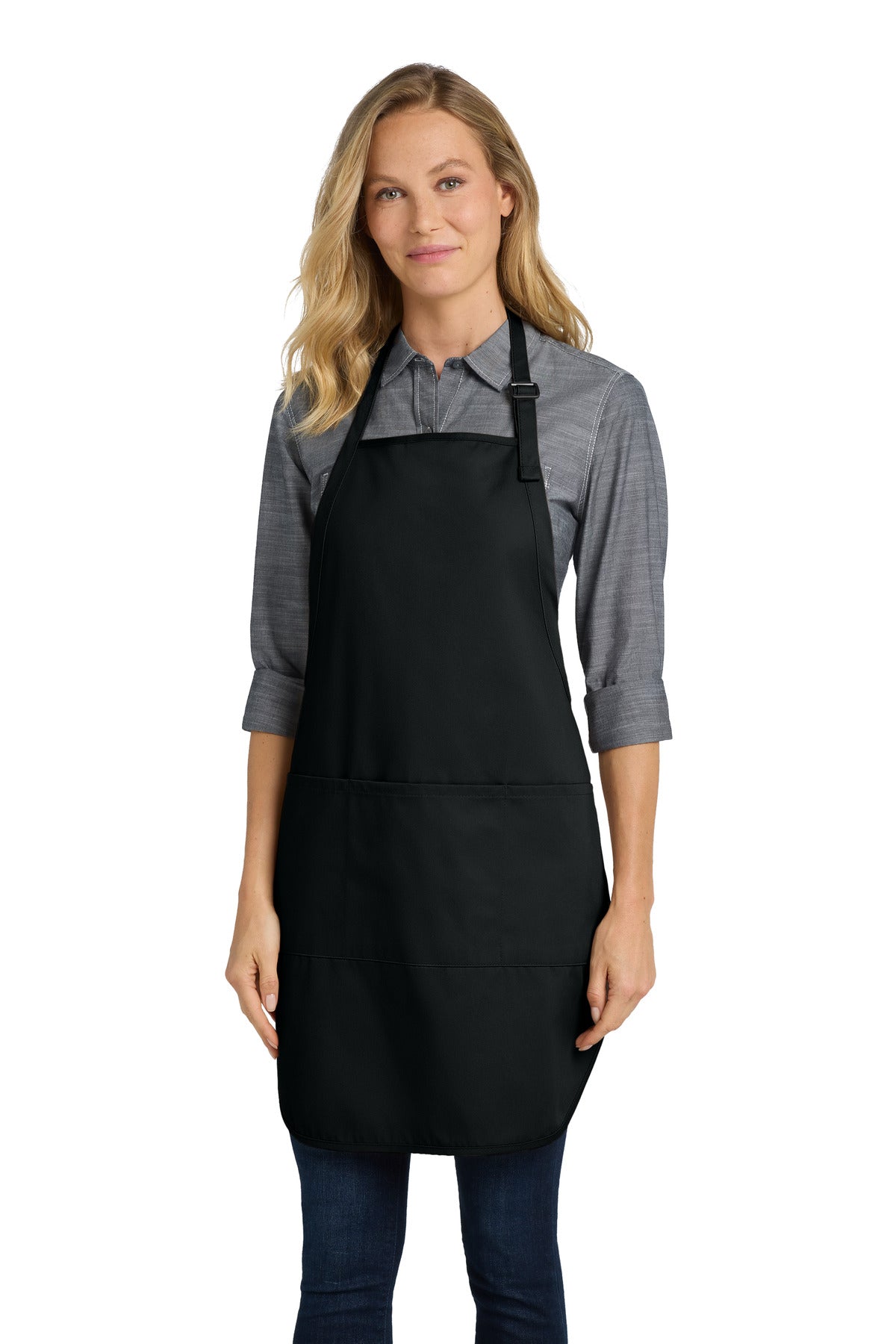 Port Authority Easy Care Full-Length Apron with Stain Release. A703 in Black