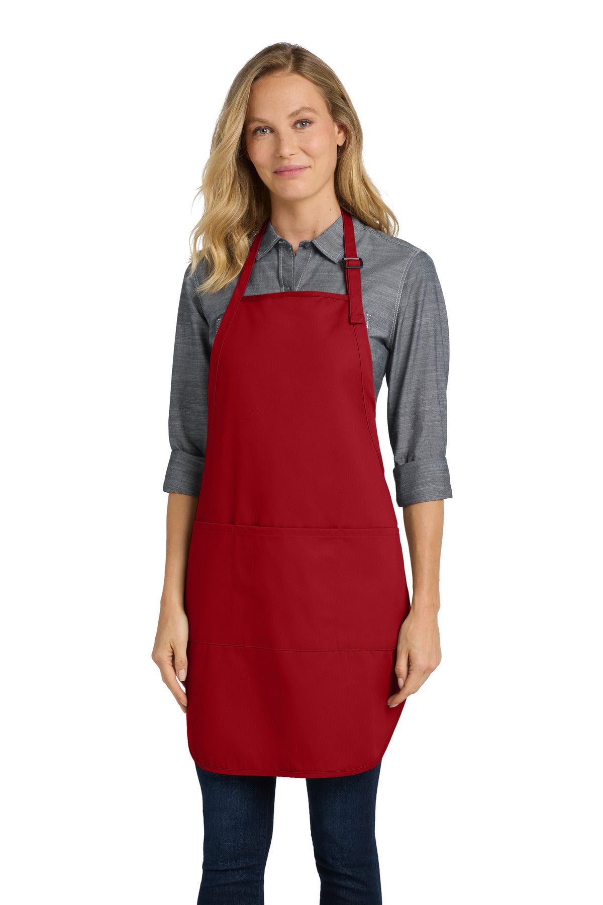 Port Authority Easy Care Full-Length Apron with Stain Release. A703 in Red