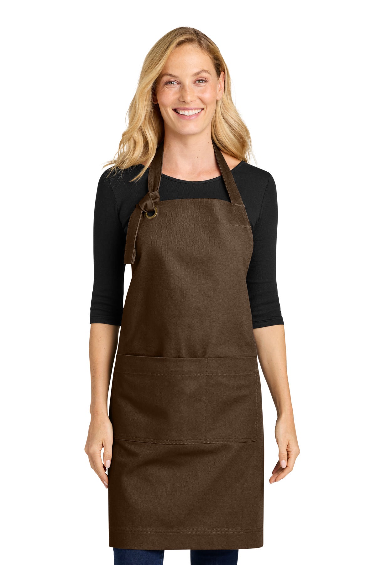 Port Authority Signature Heavy Twill Bib Apron A900 in Brown