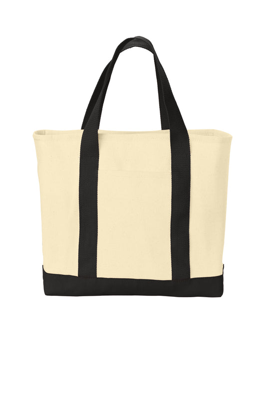 Port Authority - Ideal Twill Two-Tone Shopping Tote.  B400 in Natural/ Black