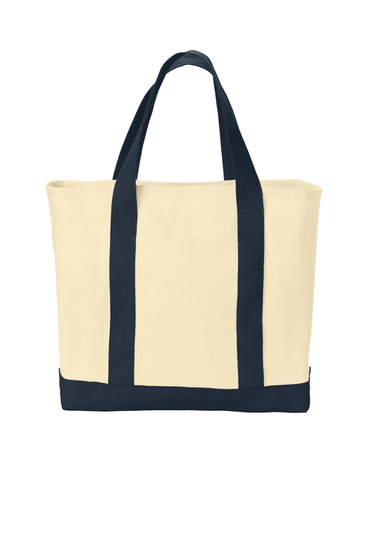 Port Authority - Ideal Twill Two-Tone Shopping Tote.  B400 in Natural/ Navy