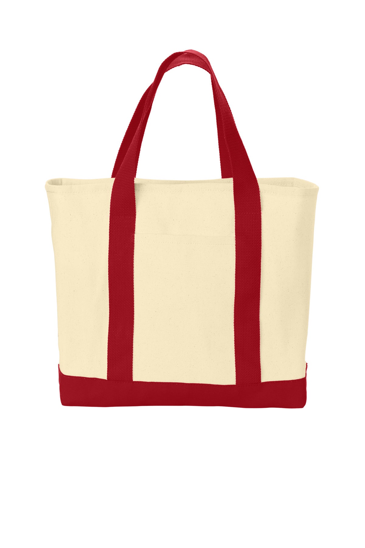 Port Authority - Ideal Twill Two-Tone Shopping Tote.  B400 in Natural/ Red