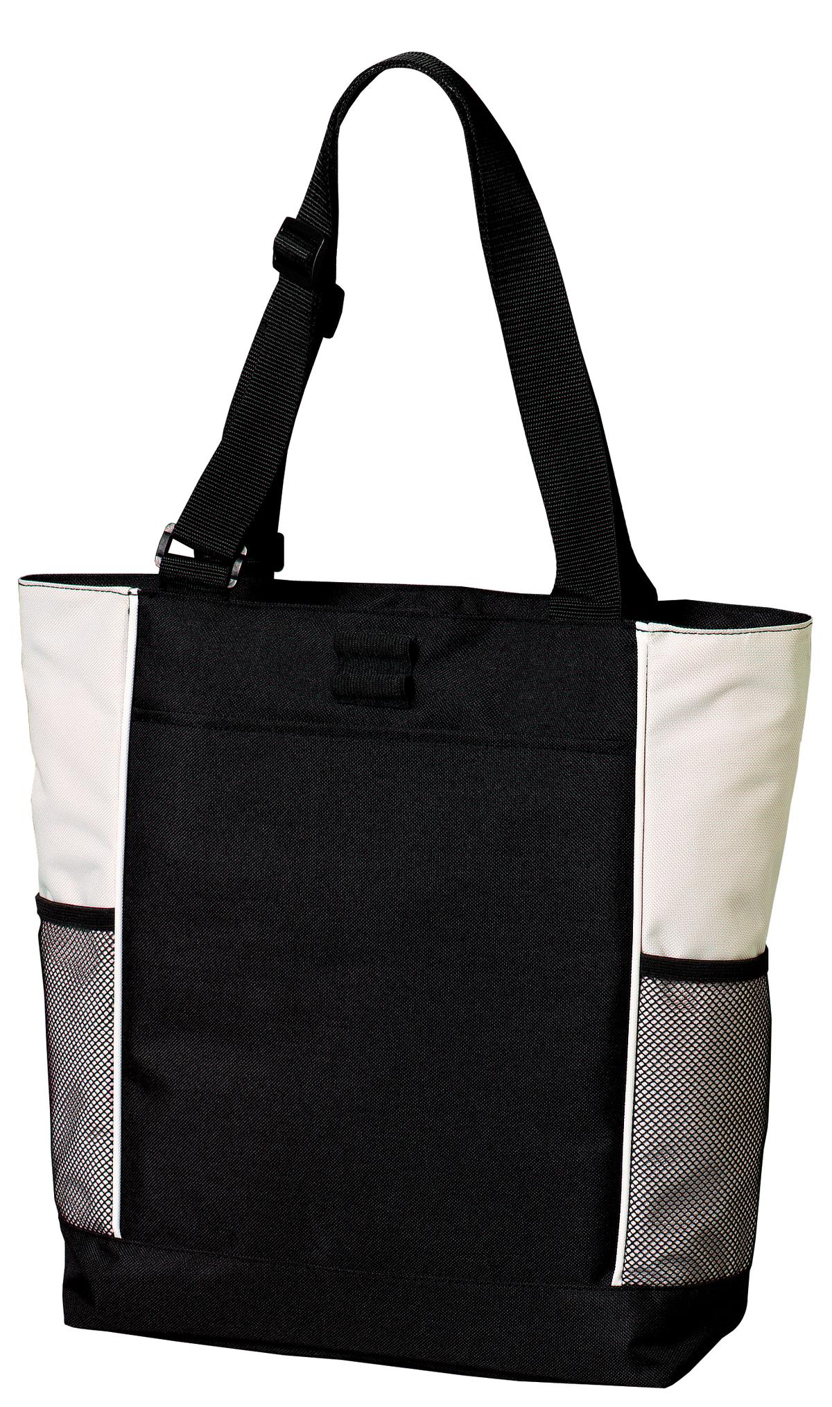 Port Authority Panel Tote.  B5160 in Black/ Stone