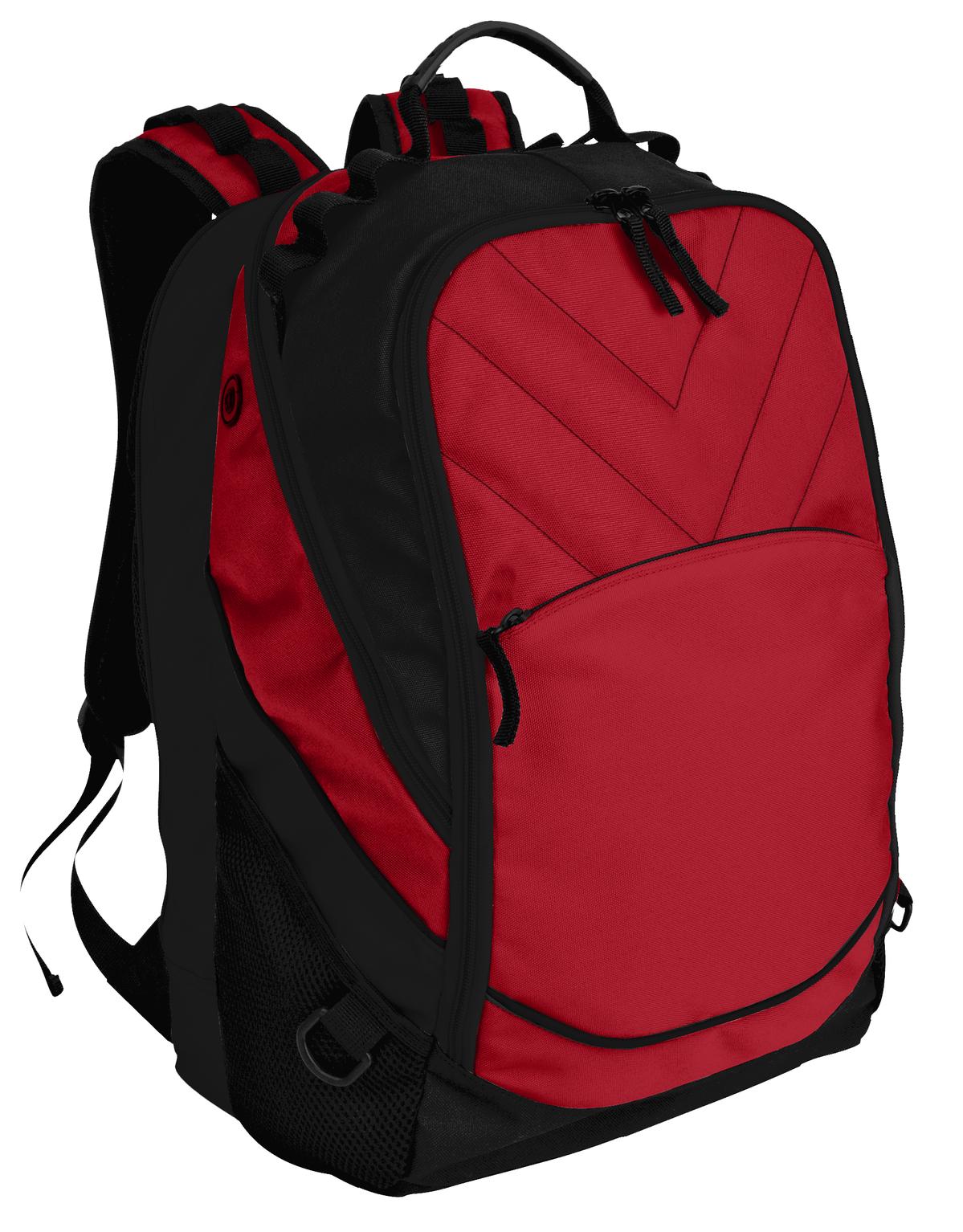 Port Authority Xcape Computer Backpack. BG100 in Chili Red/ Black