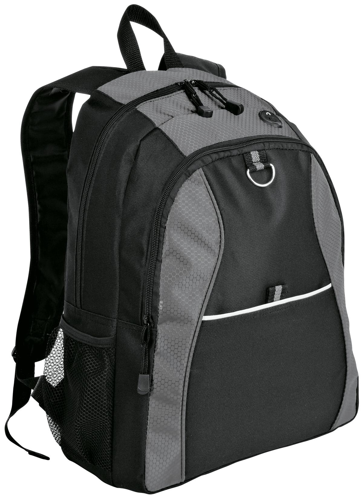 Port Authority Contrast Honeycomb Backpack. BG1020 in Grey/ Black