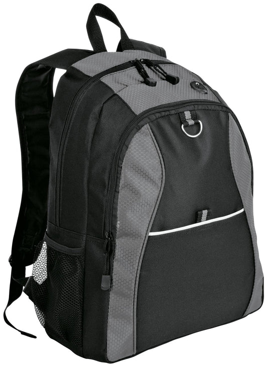 Port Authority Contrast Honeycomb Backpack. BG1020 in Grey/ Black