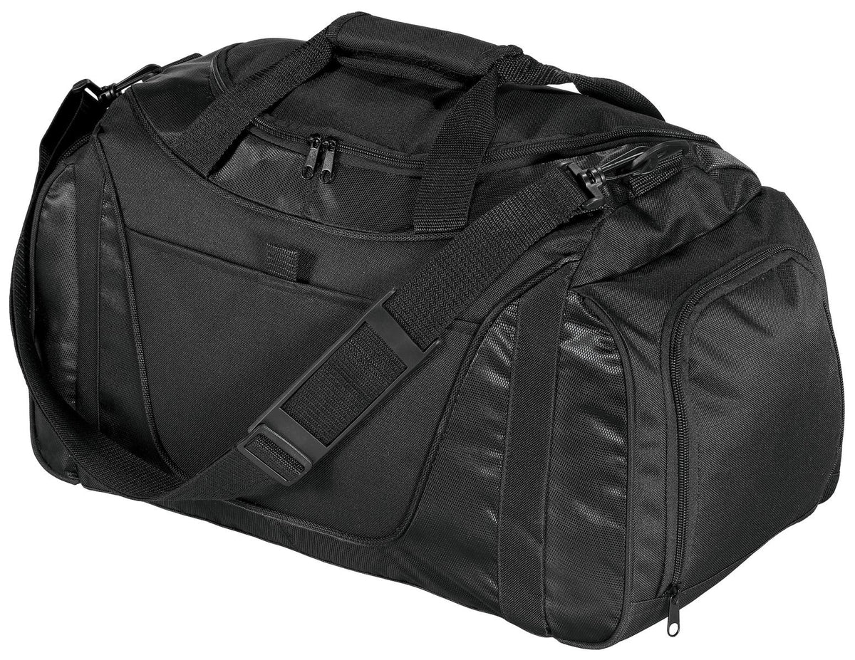 Port Authority - Small Two-Tone Duffel. BG1040 in Black/ Black