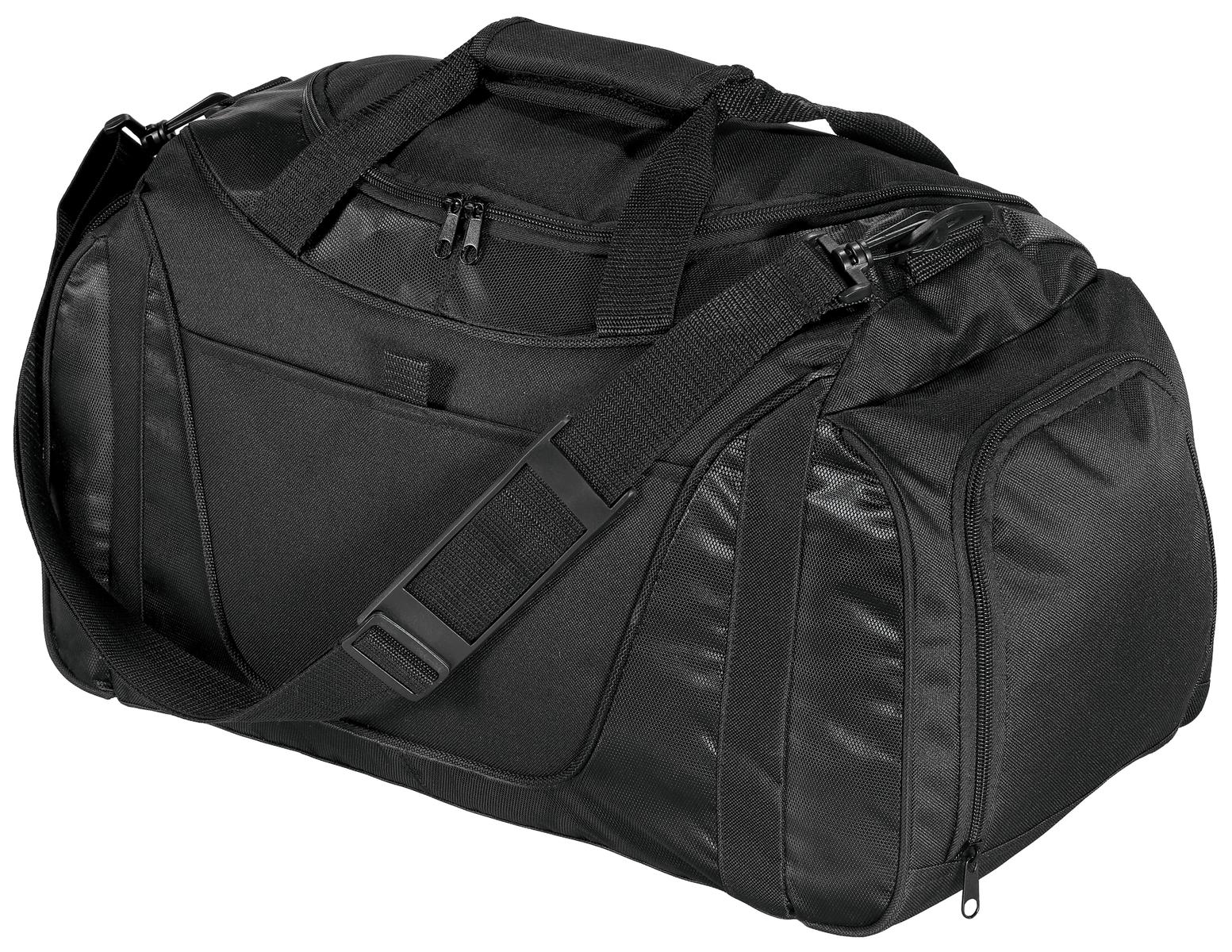 Port Authority - Small Two-Tone Duffel. BG1040 in Black/ Black