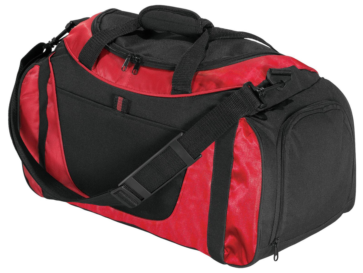Port Authority - Small Two-Tone Duffel. BG1040 in Red/ Black